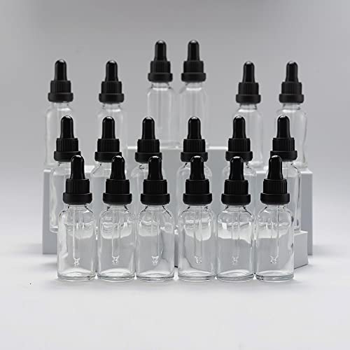 YIZHAO Pipettenflasche 30ml Klar, Apothekerflasche mit [Dropper Pipette Glas], Tinktur Flaschen für Ätherische Öl,Parfümöle,Aromatherapie,Düfte,Flüssigkeit – 18Pcs von YIZHAO