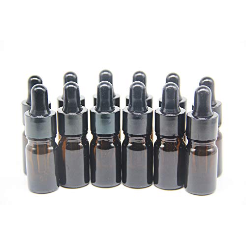 YIZHAO Pipettenflasche 5ml, Apothekerflasche Braunglas mit [Dropper Pipette Glas], Braunglasflasche für Ätherische Öl, Parfümöle,Aromatherapie,Düfte,Flüssigkeit – 12Pcs von YIZHAO