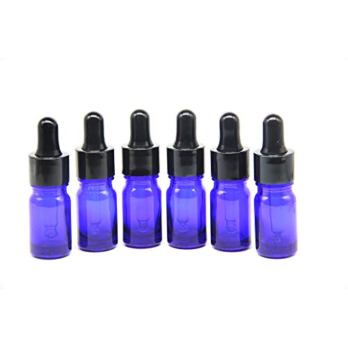 YIZHAO Pipettenflasche 5ml Blau, Apothekerflasche mit [Dropper Pipette Glas], Tropfpipette Flaschen für Ätherische Öl,Parfümöle,Aromatherapie,Düfte,Flüssigkeit – 12Pcs von YIZHAO