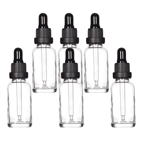 YIZHAO Pipettenflasche 30ml Klar, Apothekerflasche mit [Dropper Pipette Glas], Tinktur Flaschen für Ätherische Öl,Parfümöle,Aromatherapie,Düfte,Flüssigkeit – 6Pcs von YIZHAO