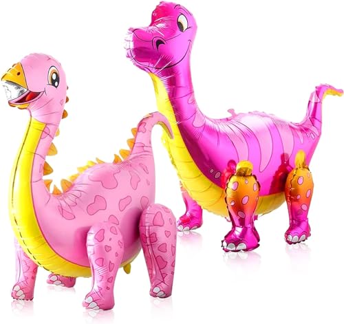 2Pcs Dino Luftballon Xxl,3D Riesen Dino Ballon,Dinosaurier Luftballon,Selbststehende Dinosaurier-Luftballons/Geeignet für Geburtstagsparty für Jungen und Mädchen/Jurassic-Motto-Partyzubehör von YIZHIXIANGQ