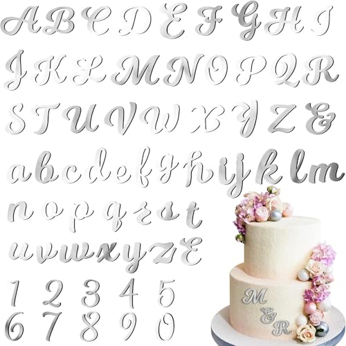 64pcs Buchstaben Tortendeko Tortendeko Zahlen, Spiegel Zahlen 0-9 und A-Z Großbuchstaben Kleinbuchstaben, Acryl Personalisierte Kuchen Deko für Geburtstag Hochzeit Jubiläum Babyparty, Silber 64pcs Buchstaben Tortendeko Tortendeko Zahlen, Spiegel Zahlen 0-9 und A-Z Großbuchstaben Kleinbuchstaben, Acryl Personalisierte Kuchen Deko für Geburtstag Hochzeit Jubiläum Babyparty, Silber von YIZHIXIANGQ