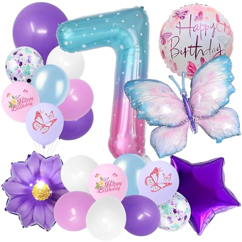 Schmetterlinge Deko Geburtstag Mädchen 7, Schmetterling Ballon 7, Schmetterling Themen Party, 7 Geburtstag Mädchen, Gradient Schmetterling Ballons, für Kindergeburtstag Party Deko Schmetterlinge Deko Geburtstag Mädchen 7, Schmetterling Ballon 7, Schmetterling Themen Party, 7 Geburtstag Mädchen, Gradient Schmetterling Ballons, für Kindergeburtstag Party Deko von YIZHIXIANGQ