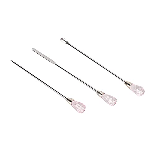 3pcs Pulverlöffel Rührstange Blase Nadel DIY Gel Acryl Glitz (Rosa) von YIZISECCE
