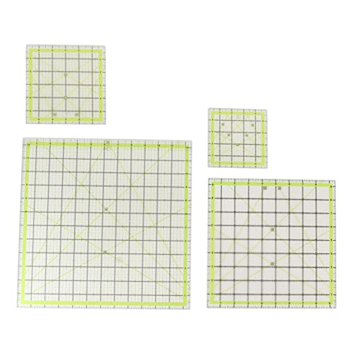 Für Acryl, 4pcs Quilt -Lineal, quadratische Gitterlinien doppelt farbenklar, zum Schneiden von Stoffmessungen Für Acryl, 4pcs Quilt -Lineal, quadratische Gitterlinien doppelt farbenklar, zum Schneiden von Stoffmessungen von YIZISECCE