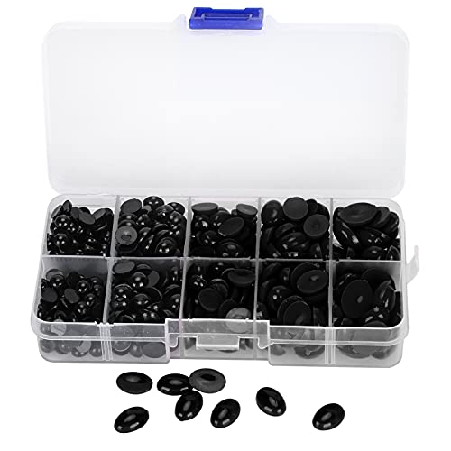 Für DIY, für Plastik, 580pcs flache Augen Nasen für Puppen -Teddybären -Stofftiere, die Spielzeugzubehör machen (580 Stück in einer Schachtel (schwarz)) von YIZISECCE