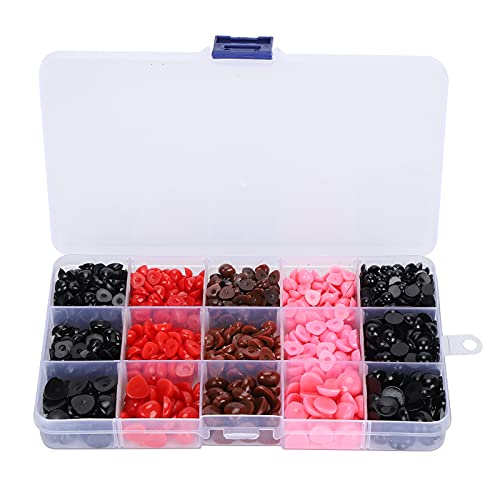 Für DIY -Zubehör, für farbenfrohe Puppenaugen Nase, 1070pcs Plastikdreieck/Runde mit Aufbewahrungsbox Für DIY -Zubehör, für farbenfrohe Puppenaugen Nase, 1070pcs Plastikdreieck/Runde mit Aufbewahrungsbox von YIZISECCE