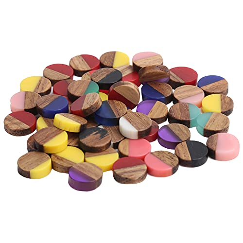 Für Schmuck DIY, 50 Stück Rund Holz Patch Harz Ausschnitt Kreise Flach chips Dekoration Zubehör Für Schmuck DIY, 50 Stück Rund Holz Patch Harz Ausschnitt Kreise Flach chips Dekoration Zubehör von YIZISECCE