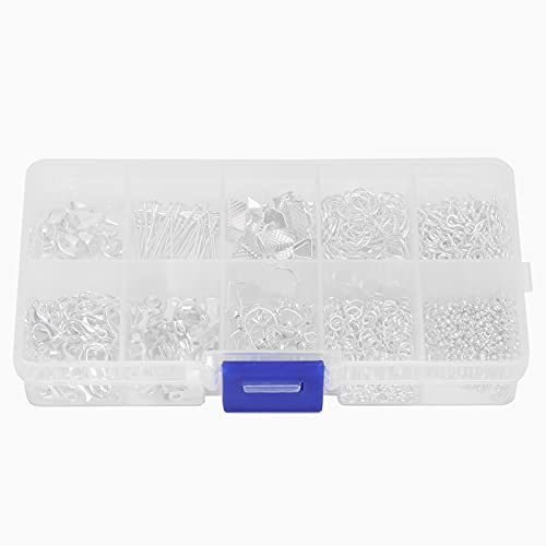 Ohrringe machen Accessoire DIY Bastelhummerverschluss Set für Schmuckherstellung (Silber-Single-Box) von YIZISECCE