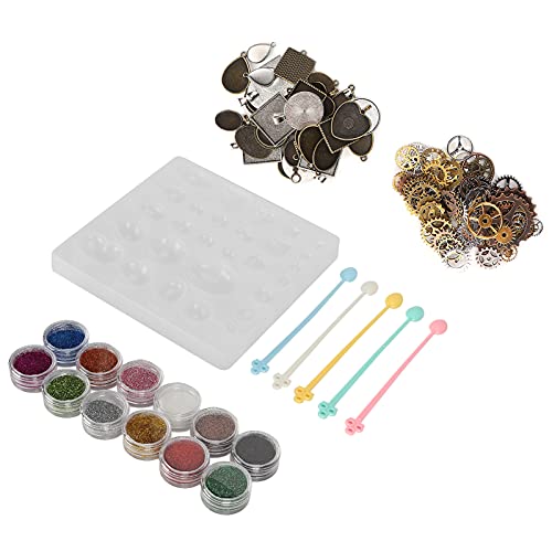 Schmuck Casting Silikonform DIY -Handwerksanhänger Making -Set mit Glitzerpulver für kreative Projekte von YIZISECCE