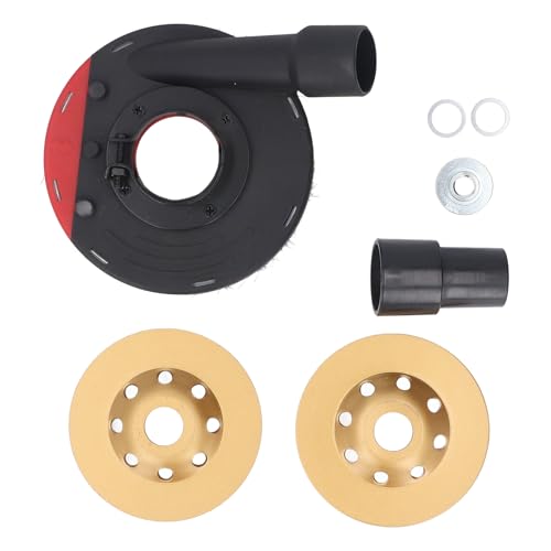 YIZIS ECCE für 100mm 115mm Winkels chl eifer Staubs chutz, 4 Zoll Schleif scheibe, für Stein polieren, Vakuum befestigung, Nass trockenheit, Universal Fit, langlebiges Design, (Rot Schwarz) von YIZISECCE