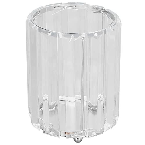 YIZISECCE Für Kosmetik, für Pinselhalter - Transparentes Glas, runde - dekorative Desktop -Stiftspeicher -Organizer Box (Silber) von YIZISECCE