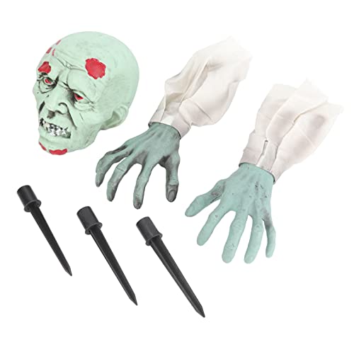 Yizisecce Zombie Stakes, lebendige lebensee grüne Zombie -Gesichts -Requisiten für Halloween, gruselige Dekoration im Freien für Party, langlebig und realistisch von YIZISECCE