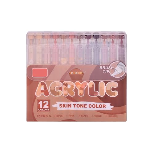 12 Farben Acrylmalstift, Pinselmarker, flüssige Acrylfarbe, Marker zum Zeichnen, Scrapbooking, Kartenherstellung, Journaling, weiche Spitze Marker zum Skizzieren 12 Farben Acrylmalstift, Pinselmarker, flüssige Acrylfarbe, Marker zum Zeichnen, Scrapbooking, Kartenherstellung, Journaling, weiche Spitze Marker zum Skizzieren von YIZITU