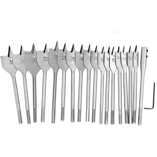 19pcs Spade Bohrer Bit Set Mit Verlängertem Stangenholzbohrer Bit Premium Kohlenstoffstahl Für Holzbearbeitung Holz Langweilige Bits Werkzeuge Box Set Professionaler von YIZITU
