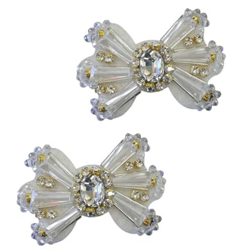 2 x Schleifen-Aufnäher, Strass, Schleifen, Applikation, schöne Aufnäher für Broschen, Taschen, Kleidung von YIZITU