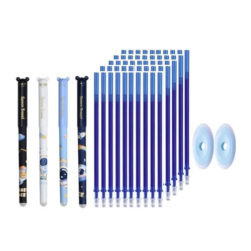 4 Stück Cartoon-Gelschreiber mit Stiftminen und Radiergummi, löschbarer Gelstift, 0,5 mm Nadelspitze, Büroschreibstift zum Schreiben, löschbarer Stift von YIZITU