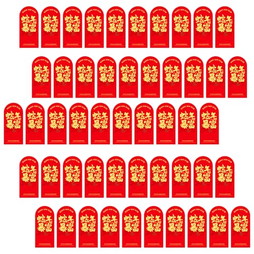 50 Stück selbstklebende Aufkleber-Etiketten, chinesisches Neujahr, Schlange dekorative rechteckige Dichtungen, Etiketten 50 Stück selbstklebende Aufkleber-Etiketten, chinesisches Neujahr, Schlange dekorative rechteckige Dichtungen, Etiketten von YIZITU
