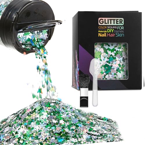 50 g Schneeflocke, fließender Sand, Weihnachts-Schneeflocken-Schleim, Charm, fließende Pailletten für Handwerk und Dekorationen, Schmuckherstellung 50 g Schneeflocke, fließender Sand, Weihnachts-Schneeflocken-Schleim, Charm, fließende Pailletten für Handwerk und Dekorationen, Schmuckherstellung von YIZITU