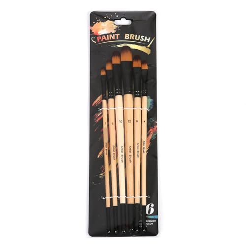 6-teiliges Pinsel-Set, Acryl-Pinsel, Künstlerpinsel, Aquarell-Pinsel, Zeichenzubehör für Kunst, Ölmalerei 6-teiliges Pinsel-Set, Acryl-Pinsel, Künstlerpinsel, Aquarell-Pinsel, Zeichenzubehör für Kunst, Ölmalerei von YIZITU