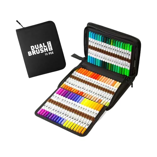 60/72/80/100 Farben Acrylstift Acrylfarbe Marker Doppelspitze Pinsel Stift Marker Bastelbedarf zum Zeichnen von YIZITU