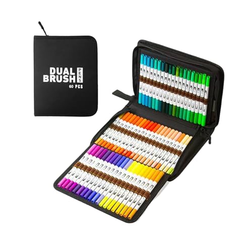 60/72/80/100 Farben Acrylstift Acrylfarbe Marker Doppelspitze Pinsel Stift Marker Bastelbedarf zum Zeichnen von YIZITU