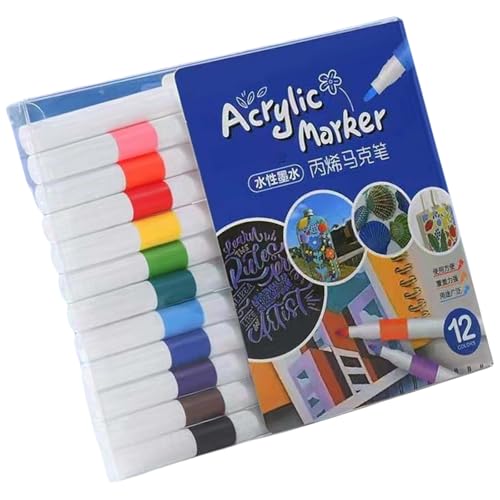 Acryl-Marker-Set mit 12/24/48 Farben, Acrylmalstift, Acrylfarbe, Marker für Glassteinmalerei von YIZITU