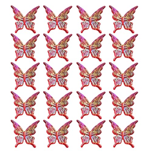 Acryl-Schmetterlings-Perlen, Halsketten und Zubehör, lose Perlen für Schmuckdesigner und Bastler, 20 Stück Acryl-Schmetterlings-Perlen, Halsketten und Zubehör, lose Perlen für Schmuckdesigner und Bastler, 20 Stück von YIZITU