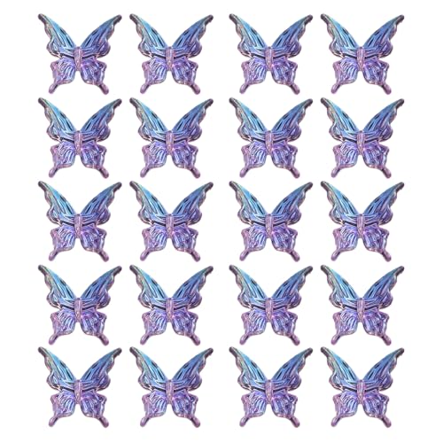 Acryl-Schmetterlings-Perlen, Halsketten und Zubehör, lose Perlen für Schmuckdesigner und Bastler, 20 Stück Acryl-Schmetterlings-Perlen, Halsketten und Zubehör, lose Perlen für Schmuckdesigner und Bastler, 20 Stück von YIZITU
