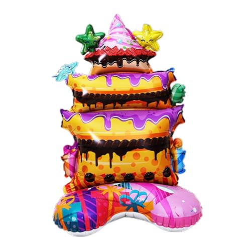 Aluminiumfolienballon "Happy Birthday", stehend, Cupcake, Aluminiumfolienballon für Geburtstag, Babyparty, Jahrestag, Aluminiumfolienballon von YIZITU