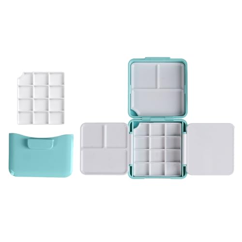 Aquarellfarbepaletten Hülle Mit Leeren Pfannen Leerer Aquarellpaletten Box Zinnbox Farbkoffer Zusammenklappbarer Tablett von YIZITU