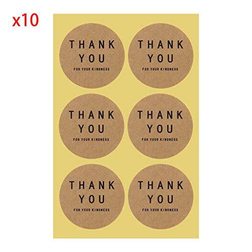 Aufkleber mit Aufschrift "Thank You", selbstklebend, für Bäckerei, Brot, Dessert, Verpackung, Box, Aufkleber, 60 Stück Aufkleber mit Aufschrift "Thank You", selbstklebend, für Bäckerei, Brot, Dessert, Verpackung, Box, Aufkleber, 60 Stück von YIZITU