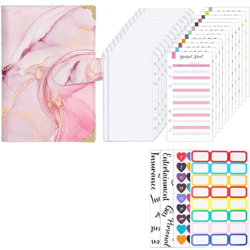 Budget-Binder-Planer-Set aus Leder für Geldspar-Tagebuch, Haushalts-Notizbuch-Set von YIZITU