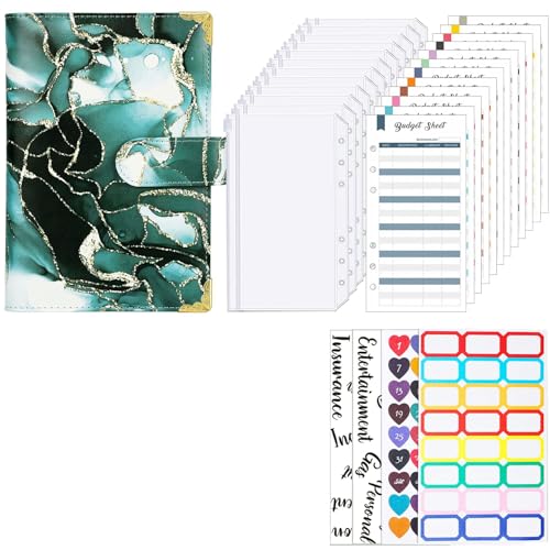 Budget-Binder-Planer-Set aus Leder für Geldspar-Tagebuch, Haushalts-Notizbuch-Set von YIZITU
