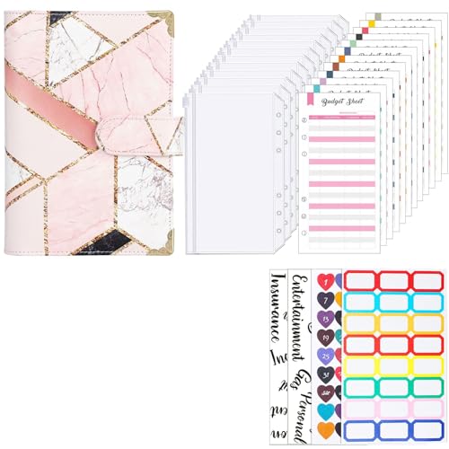 Budget-Binder-Planer-Set aus Leder für Geldspar-Tagebuch, Haushalts-Notizbuch-Set von YIZITU