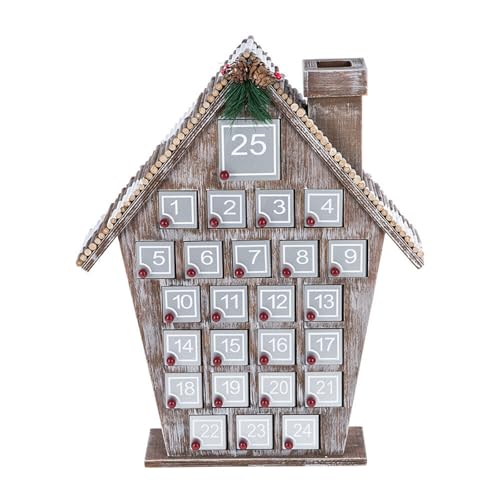 Countdown-Kalender mit 25 Geschenkboxen, Weihnachts-Adventskalender, Holz-Kalender, Schreibtisch-Ornament für Weihnachtsfeiertagsdekoration Countdown-Kalender mit 25 Geschenkboxen, Weihnachts-Adventskalender, Holz-Kalender, Schreibtisch-Ornament für Weihnachtsfeiertagsdekoration von YIZITU