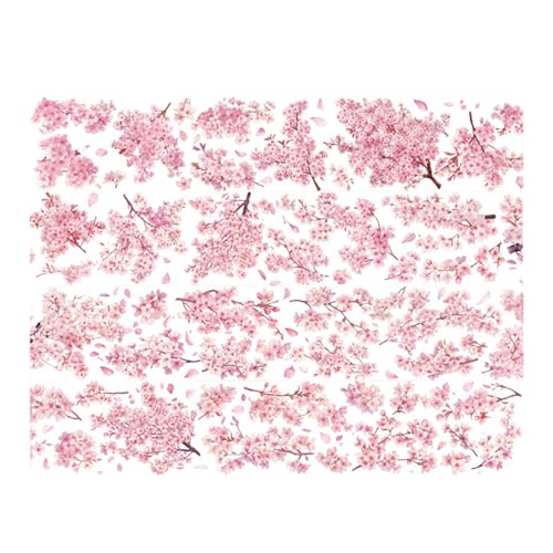 Dekoratives Klebeband mit Blumenmuster, 60 mm x 2 m, wasserabweisendes PET-Klebeband für Kunst, Handwerk, Scrapbooking, Tagebuch, Fotoalbum, Scrapbooking, Kartenherstellung, Aufkleber von YIZITU