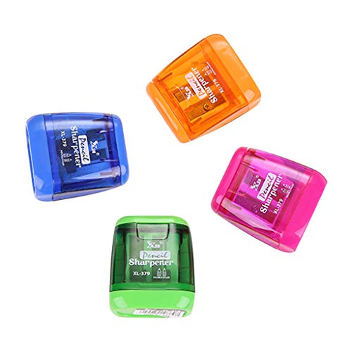 Doppel Loch Bleistiftspitzer Chidlren Manual Spitzer Für (6-8 Mm) Holzstift Weiche/harte Holzkohlenstifte Mit Behälter Spitzer Stift Kids Pen von YIZITU