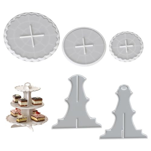 Einfach zu entformendes Silikonharz-Formen-Set, 3 Ebenen, Epoxidharz, Kuchenständer für Cupcakes, Desserts, Schmuckherstellungswerkzeug von YIZITU