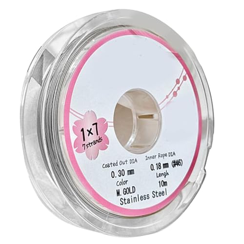 Faden zur Schmuckherstellung, 0,3 mm x 1 m, für Armbänder, flexibler Perlendraht, flexibler Schmuckfaden Faden zur Schmuckherstellung, 0,3 mm x 1 m, für Armbänder, flexibler Perlendraht, flexibler Schmuckfaden von YIZITU