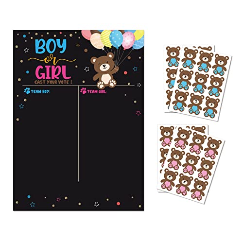 Gender Party Foto Requisiten Geschlecht Spiel Bär Aufkleber für Jungen Mädchen Baby Geschlecht Party Spiele Supplies Dekorationen von YIZITU