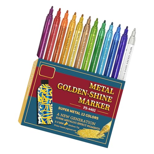 Glitzernder Acryl-Marker mit Doppelkopf, 12 Farben, doppelseitiger Metallic-Acrylmalstift für Keramik, Holz, Stein, Leinwand, Metallic-Acrylmal-Marker Glitzernder Acryl-Marker mit Doppelkopf, 12 Farben, doppelseitiger Metallic-Acrylmalstift für Keramik, Holz, Stein, Leinwand, Metallic-Acrylmal-Marker von YIZITU