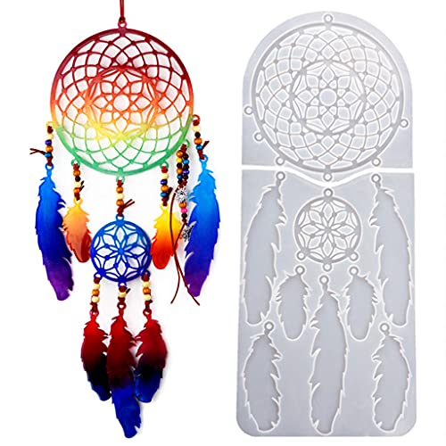 Gussharzform Silikon Kit Für Schlüsselketten/Wanddekorationsform Für Epoxidharz Traumfänger/Feder Anhänger Schimmelpilze Traumfänger Schimmelpilze Epoxy von YIZITU