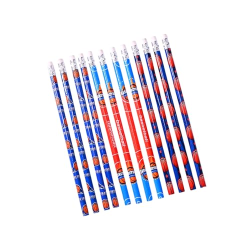 Holzbleistifte mit Fußball-Motiv, Zeichenstifte mit Radiergummi für glattes Schreiben, Baseball, Fußball, Schulbedarf, 12 Stück Holzbleistifte mit Fußball-Motiv, Zeichenstifte mit Radiergummi für glattes Schreiben, Baseball, Fußball, Schulbedarf, 12 Stück von YIZITU