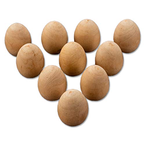 Holzeier für Osterdekorationen, ideal für Osterkörbe oder Heimdekoration, unlackiertes Holzeier-Set, 10 Stück Holzeier für Osterdekorationen, ideal für Osterkörbe oder Heimdekoration, unlackiertes Holzeier-Set, 10 Stück von YIZITU