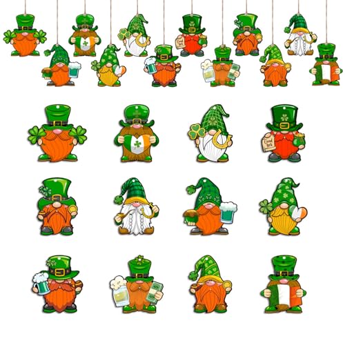 Holzverzierung-Set mit 24 Patrick's Day-Puppenanhängern für Feiertagsdekoration und irisches Geschenk, aufmerksames Geschenk Holzverzierung-Set mit 24 Patrick's Day-Puppenanhängern für Feiertagsdekoration und irisches Geschenk, aufmerksames Geschenk von YIZITU