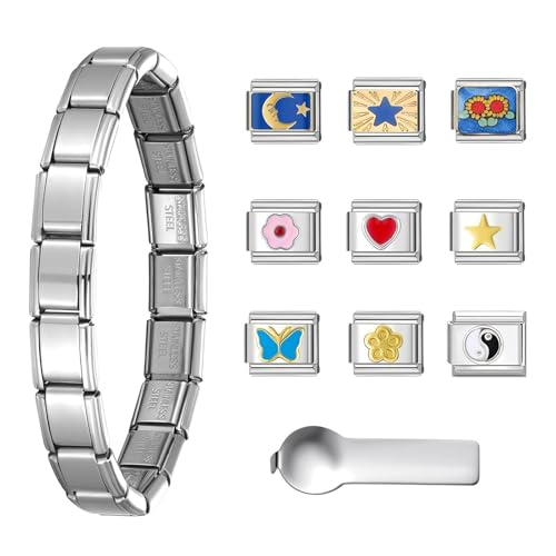 Italienische Charm-Glieder-Schmuckherstellung, Teil-Modul-Zubehör, Edelstahl, Texturherstellung, Zubehör, Edelstahl-Charm-Anhänger von YIZITU