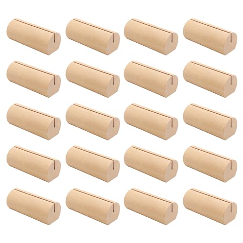 Namenskartenhalter aus Holz, Memohalter, Tischnummernhalter, Ständer, Holz, Namenskarten, Fotohalter für Hochzeit, Büro, Dekoration, 20 Stück von YIZITU