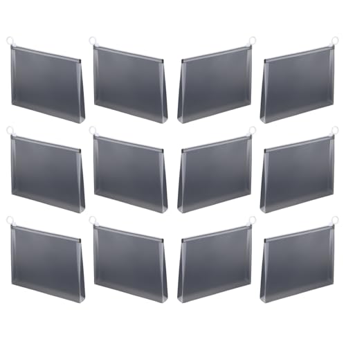 PVC-Aufbewahrungstaschen für Schule, Büro und Zuhause, transparent, Dokumentenhalter, Reißverschlüsse, Dokumententaschen, 12 Stück von YIZITU