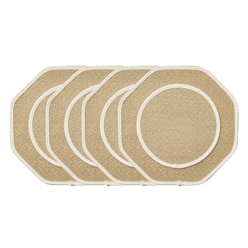 Packung Von 4 Vintaged Tischplacemat Naturalfaser Wärme Tischmatten Für Die Küchendekoration Space Dining Essential von YIZITU